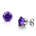 Fashion stylish designs new model big elegant amethyst gold diamond studearrings